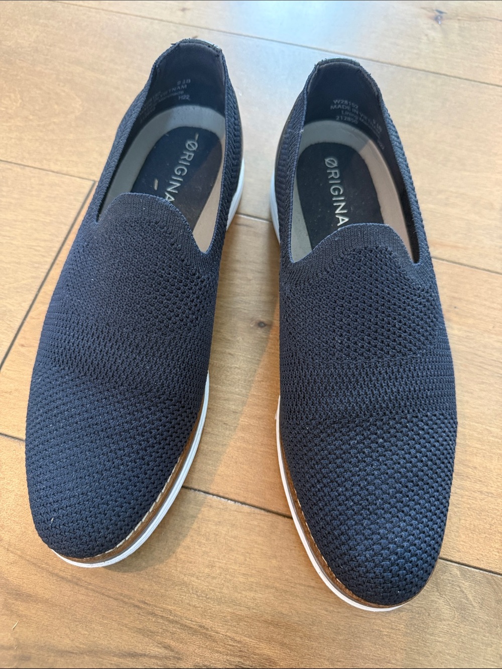 Cole Haan Navy Knit Slip-On Sneakers with White Sole